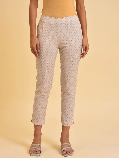 mid rise printed tapered pant - 20027914 - Very Small Image - 1