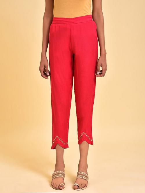 mid rise solid tapered pant - 20027919 - Very Small Image - 1