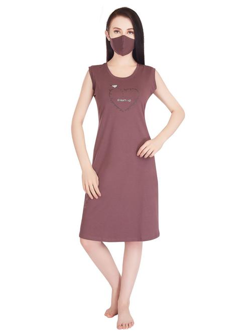 women printed night wear dress - 20028252 - Very Small Image - 1