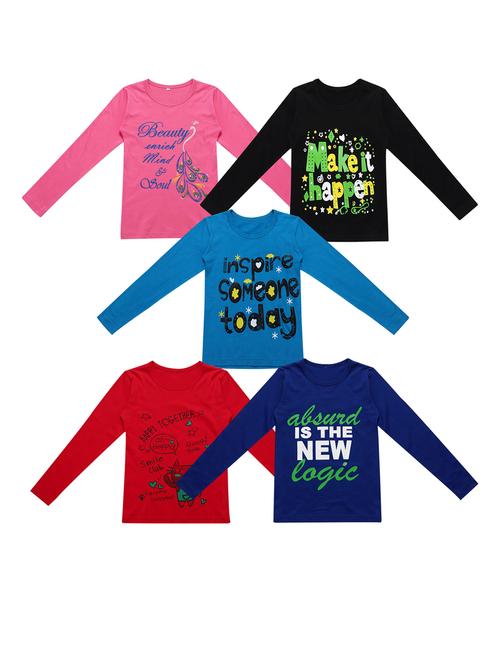 girls pack of 5 cotton top - 20029340 - Very Small Image - 1