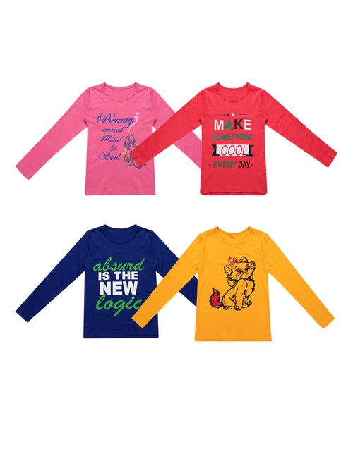 girls pack of 4 cotton top - 20029347 - Very Small Image - 1