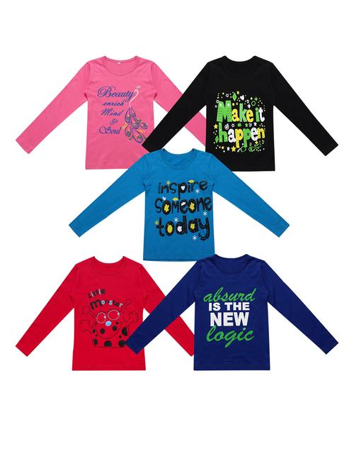 girls pack of 5 cotton top - 20029352 - Very Small Image - 1