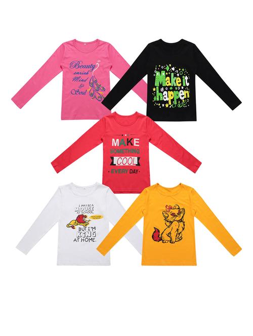girls pack of 5 cotton top - 20029358 - Very Small Image - 1