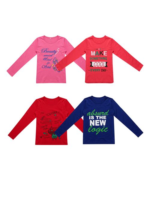 girls pack of 4 cotton top - 20029359 - Very Small Image - 1
