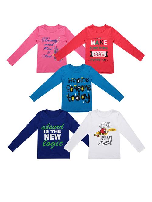 girls pack of 5 cotton top - 20029363 - Very Small Image - 1