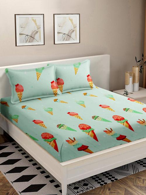 double queen bedsheet with 2 pillow covers - 20029458 - Very Small Image - 1