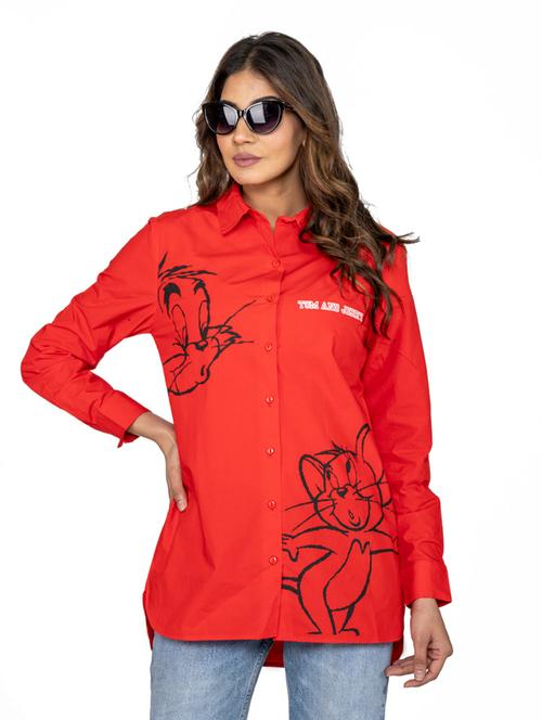 red printed shirt - 20029973 - Very Small Image - 1