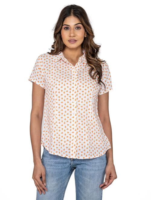 white printed shirt - 20030029 - Very Small Image - 1