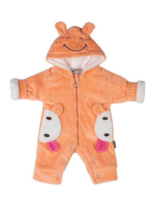 kids orange velvet romper - 20030359 - Very Small Image - 1