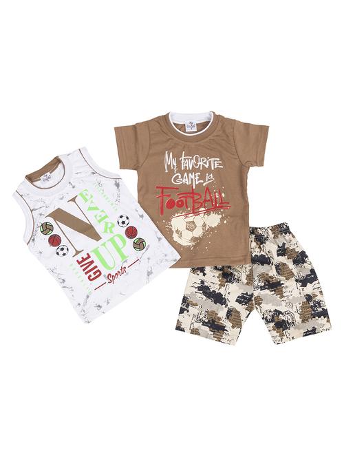 boys printed cotton twin sets combo - 20030397 - Very Small Image - 1