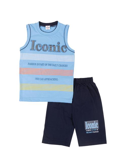 boys printed cotton twin sets - 20030407 - Very Small Image - 1