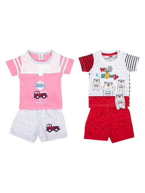 boys pack of 2 cotton twin sets - 20030412 - Very Small Image - 1