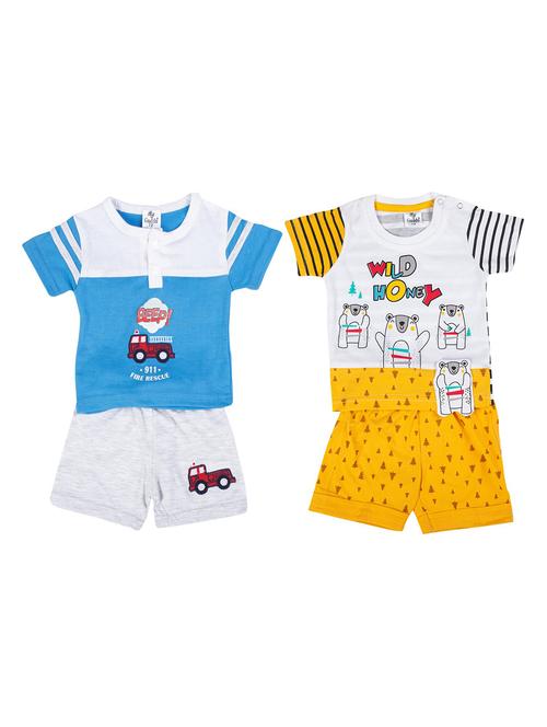 boys pack of 2 cotton twin sets - 20030435 - Very Small Image - 1