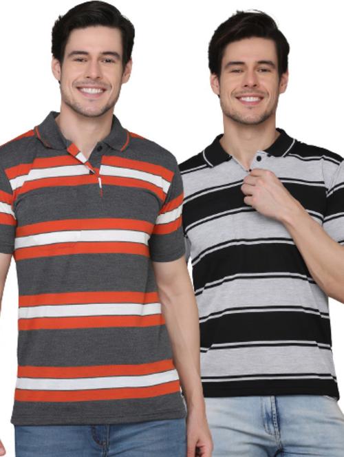 pack of 2 striped polo t-shirts - 20031379 - Very Small Image - 1