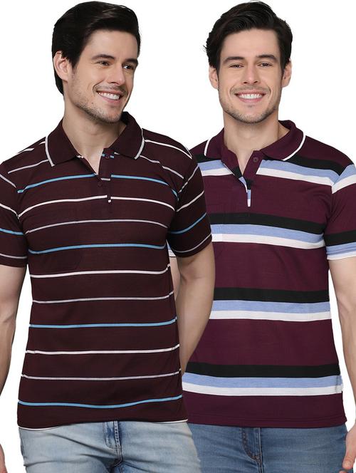 pack of 2 striped polo t-shirts - 20031391 - Very Small Image - 1