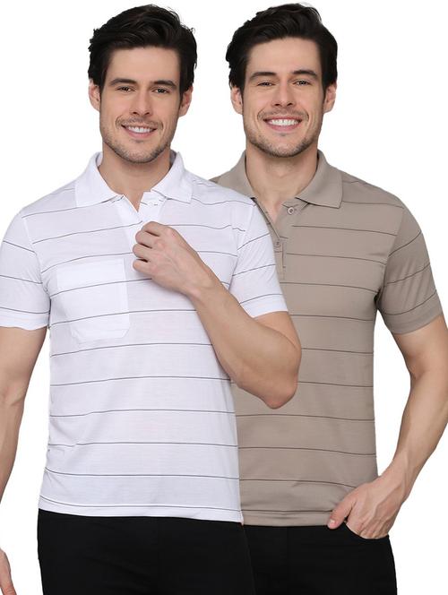 pack of 2 striped polo t-shirts - 20031392 - Very Small Image - 1