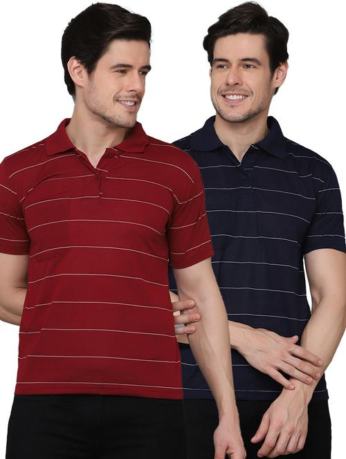 men pack of 2 striped polo t-shirts - 20031406 - Very Small Image - 1