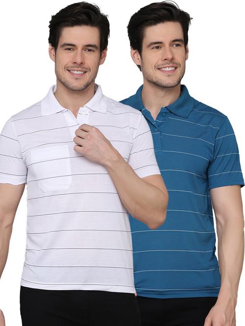 pack of 2 striped polo t-shirts - 20031410 - Very Small Image - 1
