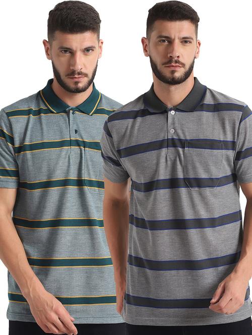 pack of 2 striped polo t-shirts - 20031412 - Very Small Image - 1