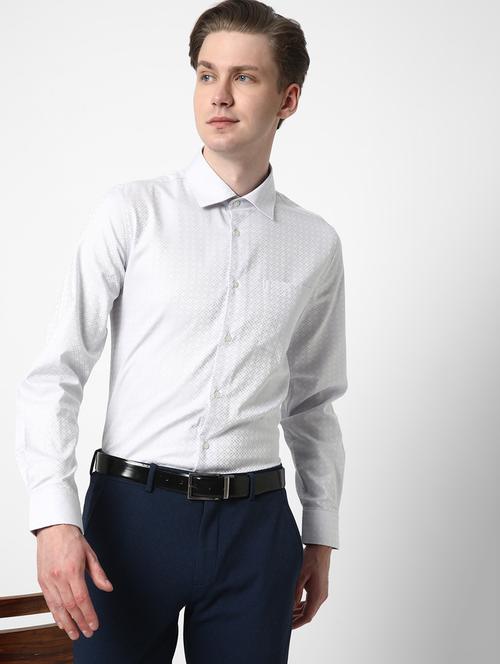 mens micro print formal shirt - 20031500 - Very Small Image - 1