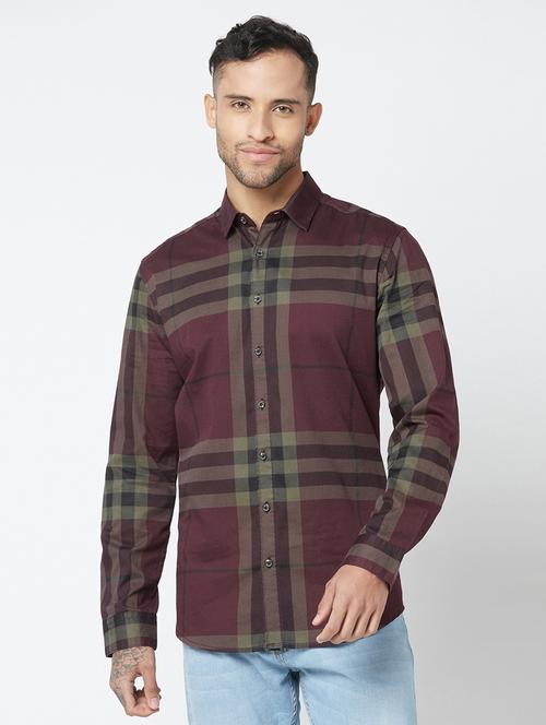 mens checks casual shirt - 20031676 - Very Small Image - 1