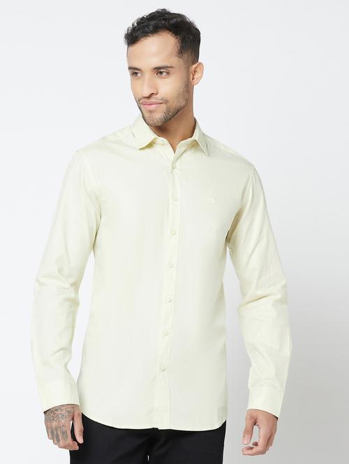 yellow cotton casual shirt - 20031710 - Very Small Image - 1