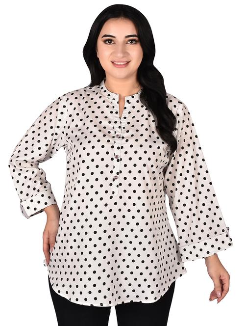 optic white crepe regular tunic - 20032054 - Very Small Image - 1