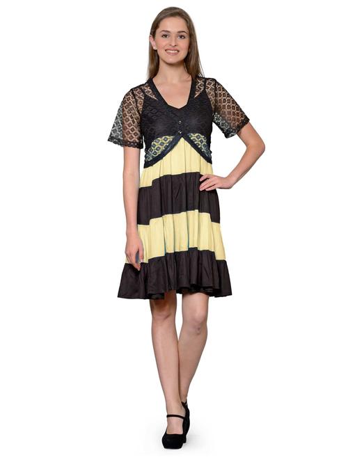 women's tiered dress color block dress - 20032148 - Very Small Image - 1