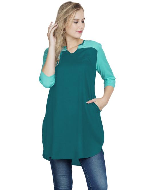 green self design a-line kurti - 20032616 - Very Small Image - 1