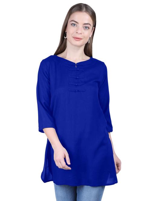 v-neck solid a-line tunic - 20032917 - Very Small Image - 1