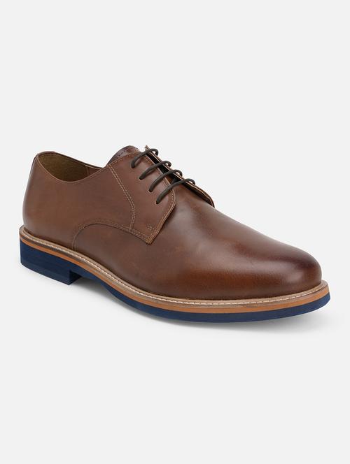 tan leather laceup derbies - 20033008 - Very Small Image - 1