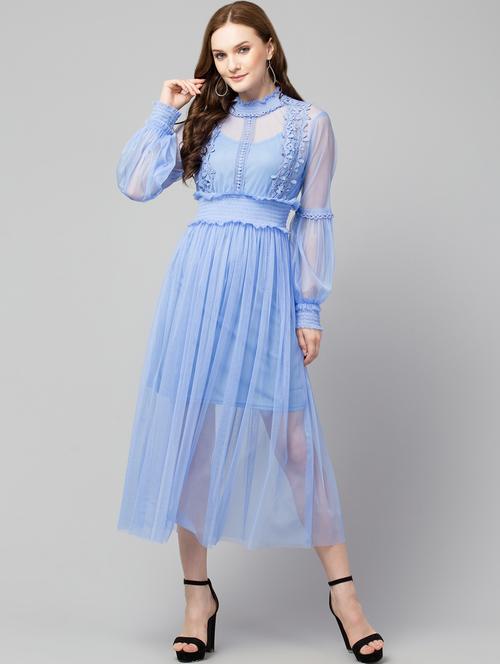 women's fit & flare midi dress - 20033077 - Very Small Image - 1