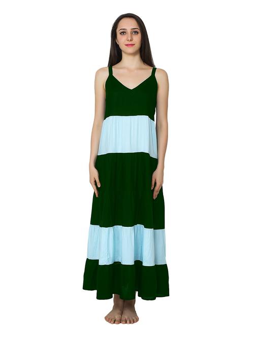multi colored cotton blend nighty - 20033765 - Very Small Image - 1
