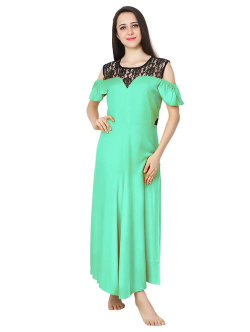 halter neck solids nighty - 20033880 - Very Small Image - 1