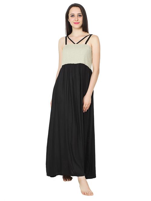 cami neck solid nighty - 20034094 - Very Small Image - 1