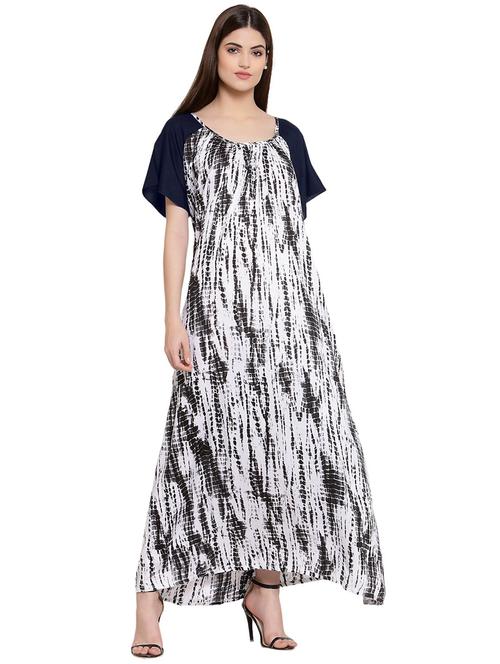 scoop neck printed nighty - 20034300 - Very Small Image - 1
