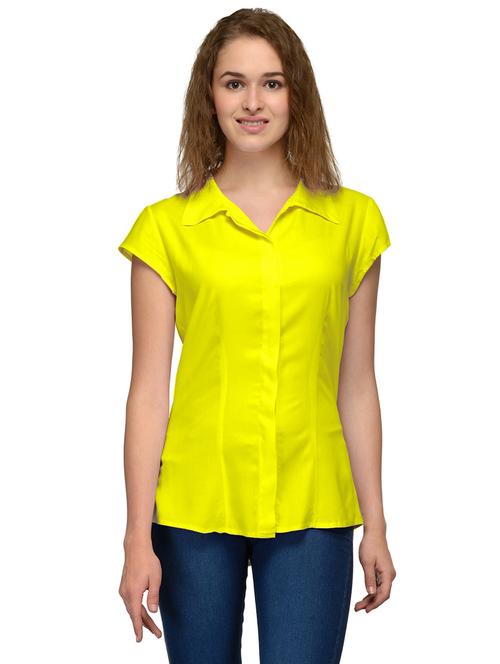 yellow cotton blend regular shirt - 20034472 - Very Small Image - 1