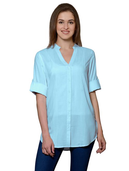 ai aqua cotton blend regular shirt - 20034488 - Very Small Image - 1
