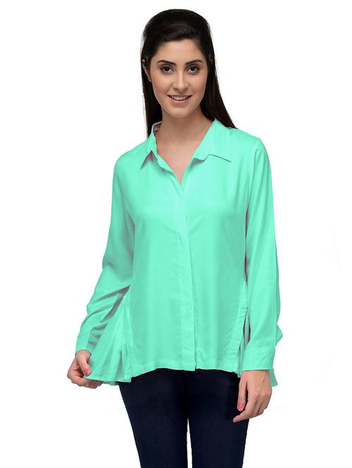 green cotton blend regular shirt - 20034511 - Very Small Image - 1