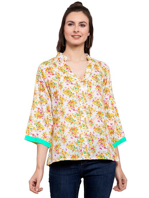 yellow cotton blend regular shirt - 20034548 - Very Small Image - 1