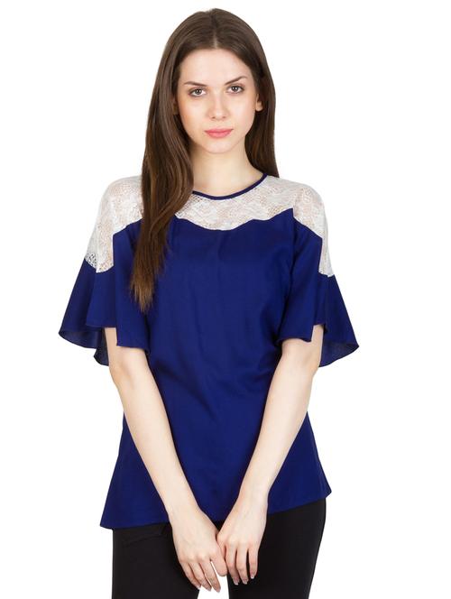 women's straight round neck top - 20034683 - Very Small Image - 1