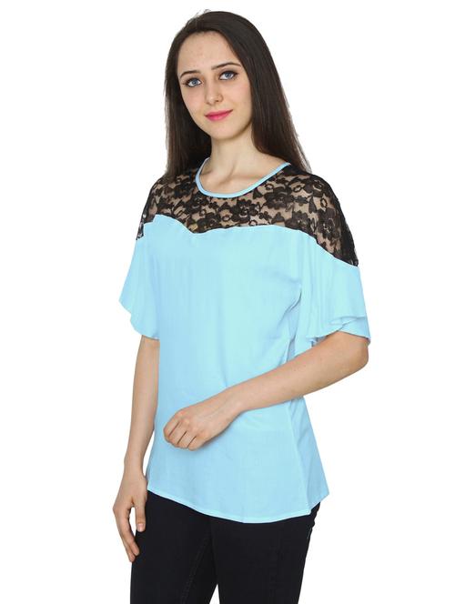 women's straight crew neck top - 20034693 - Very Small Image - 1