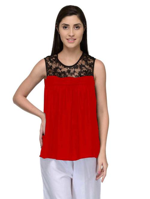 women's straight crew neck top - 20034841 - Very Small Image - 1