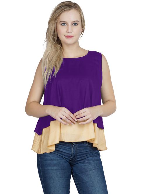 women's layered boat neck top - 20034919 - Very Small Image - 1