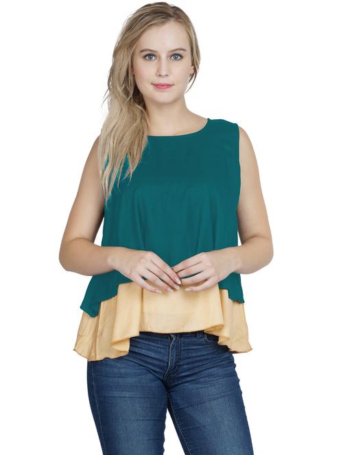 women's layered boat neck top - 20034921 - Very Small Image - 1