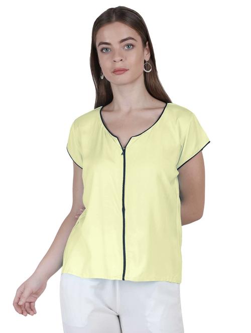 women's straight notch neck top - 20035029 - Very Small Image - 1
