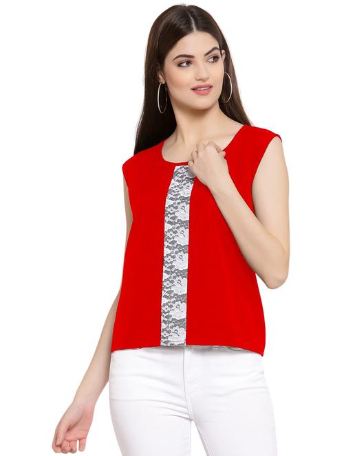 women's straight round neck top - 20035230 - Very Small Image - 1