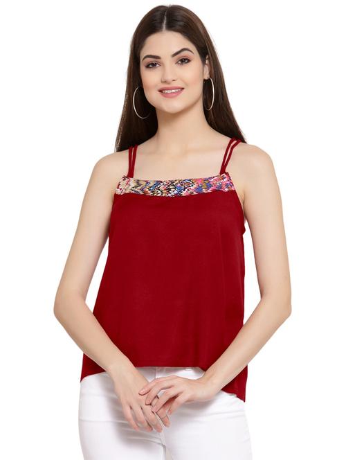 women's straight shoulder strap top - 20035249 - Very Small Image - 1