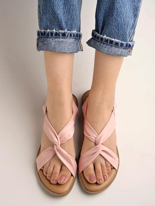 pink synthetic back strap sandals - 20035339 - Very Small Image - 1