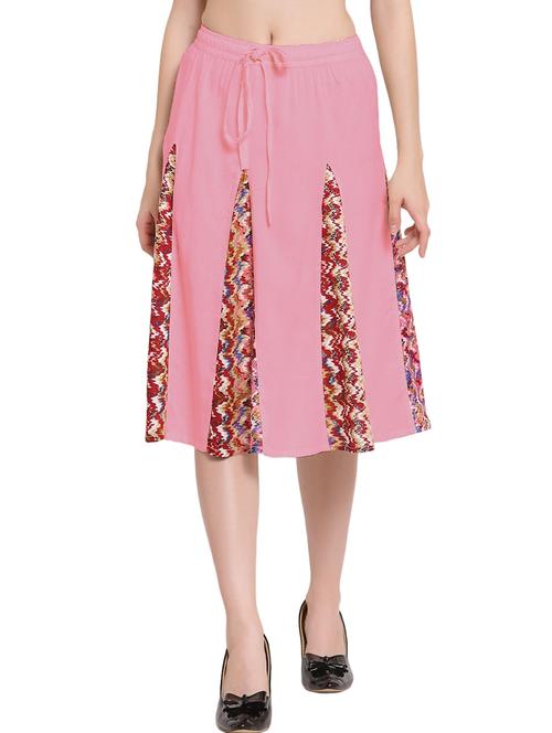color block printed a-line skirt - 20036516 - Very Small Image - 1
